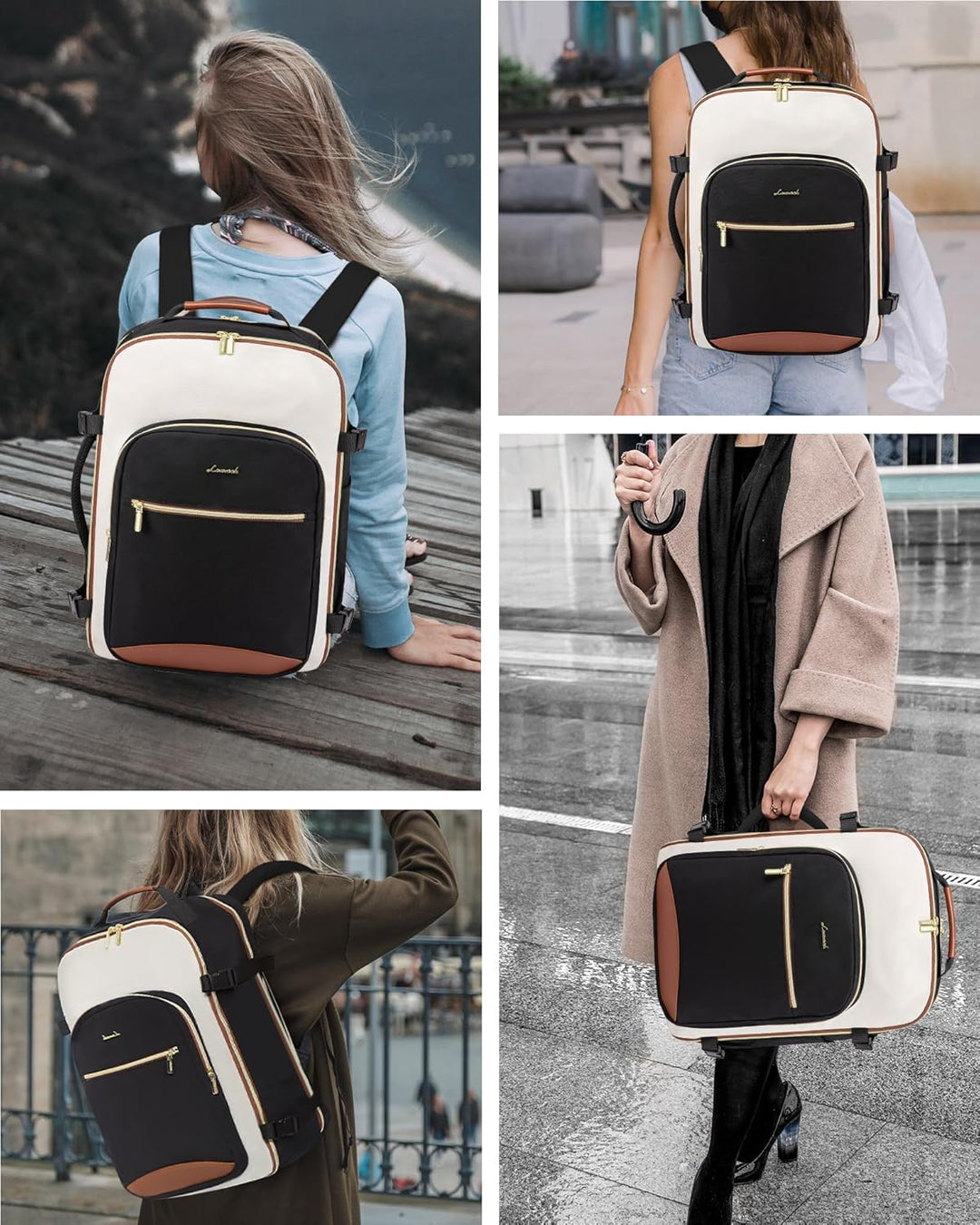 LOVEVOOK Handgepäck Rucksack Flugzeug, Reiserucksack Damen Gross 40L Herren Wasserdicht, Laptop Back