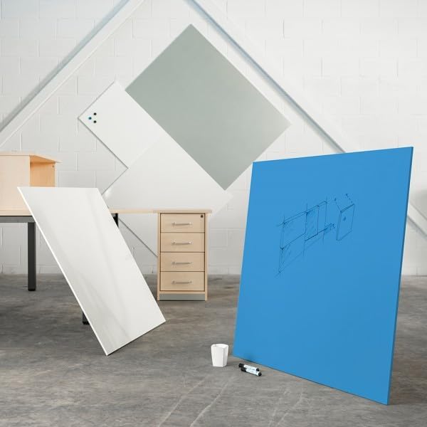 Rocada | Weisses magnetisches Whiteboard 55 x 75 cm | Rahmenloses magnetisches Whiteboard | Leicht a