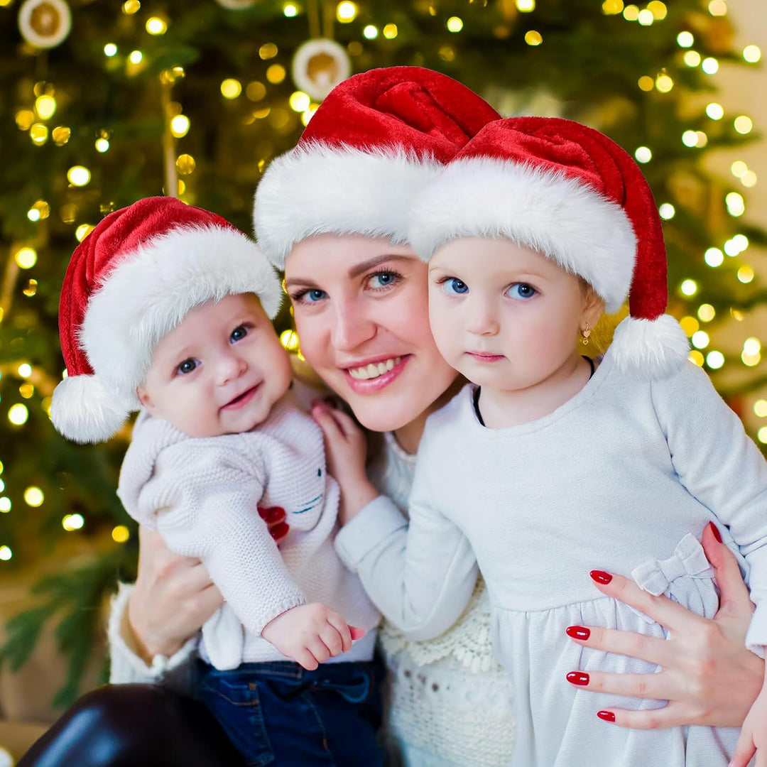 Weihnachtsmütze Nikolausmütze Damen Herren plüsche weihnachtsmann mütze Erwachsene Kinder Baby Rote