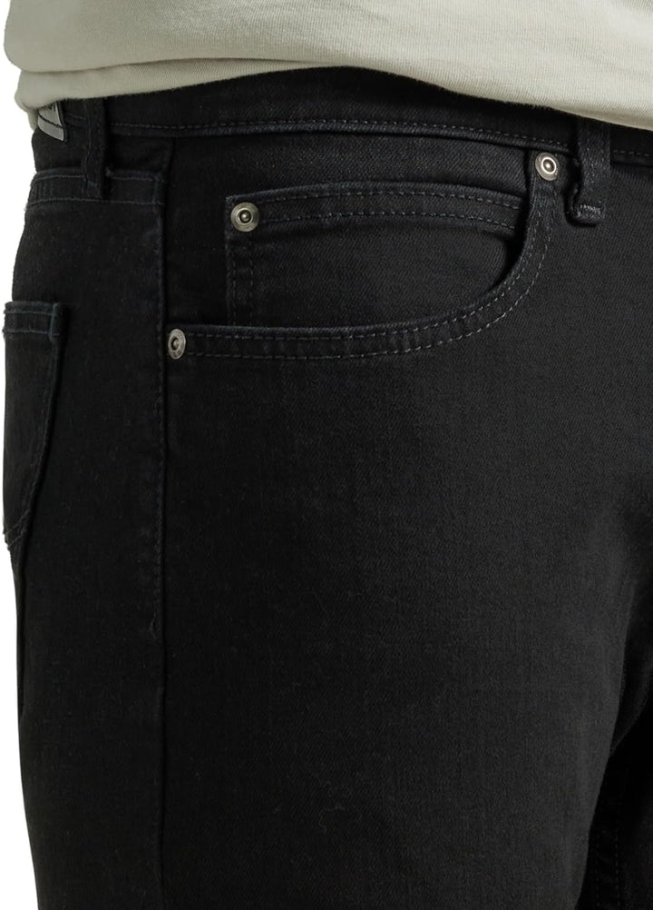 Lee Men's Legendary Slim Straight Leg Jean, Overdye Black, 42W x 30L