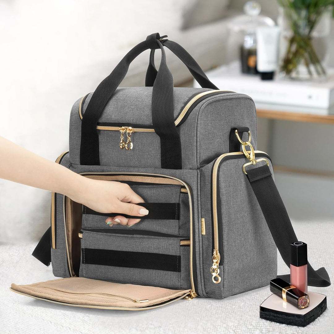 Luxja Kulturtasche Damen, Make Up Organizer Tasche, Kosmetikkofffer für Make up, Kosmetiktasche zum