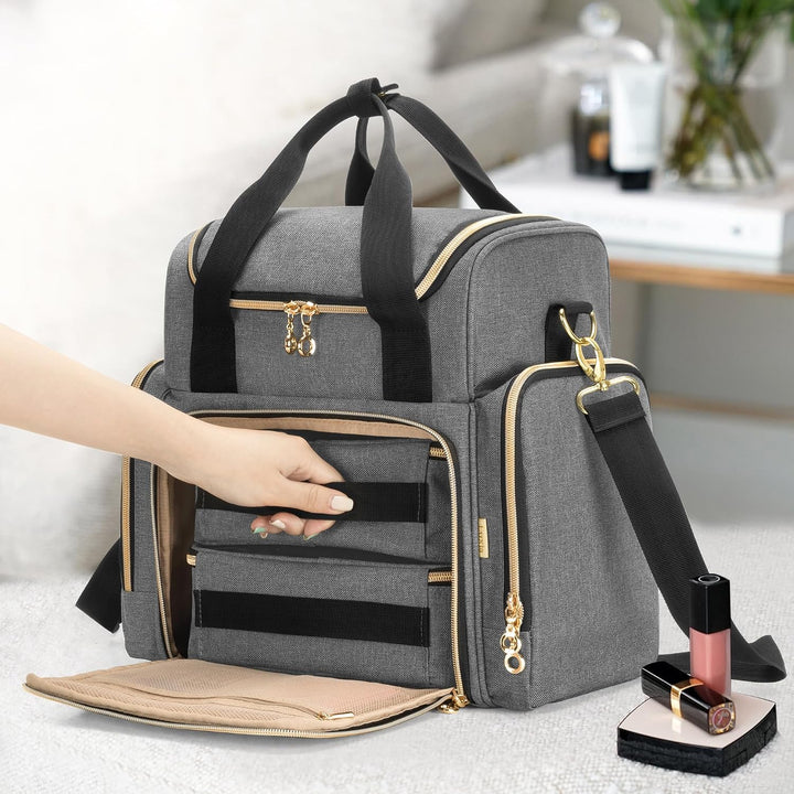 Luxja Kulturtasche Damen, Make Up Organizer Tasche, Kosmetikkofffer für Make up, Kosmetiktasche zum
