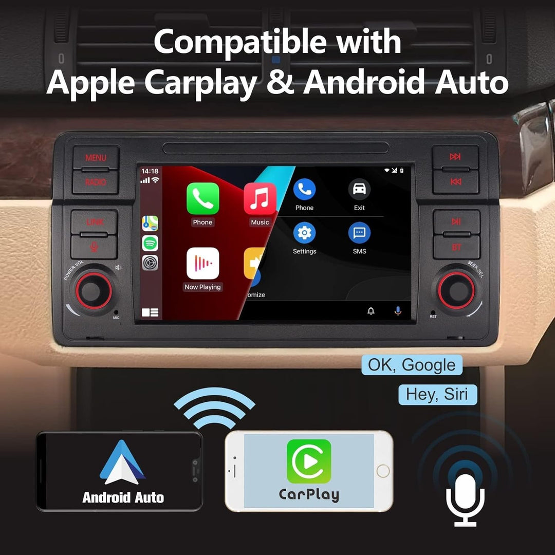 LXKLSZ Autoradio für BMW E46 3er Serie 1999-2004 Kompatibel mit Carplay/Android Auto mit 7 Zoll Touc