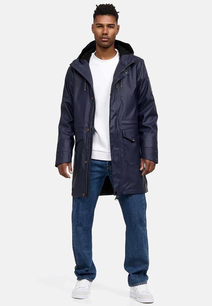 STONE HARBOUR Warmer Regenponcho gefütterter Regenmantel wasserdicht mit innenliegendem Tragegurt un