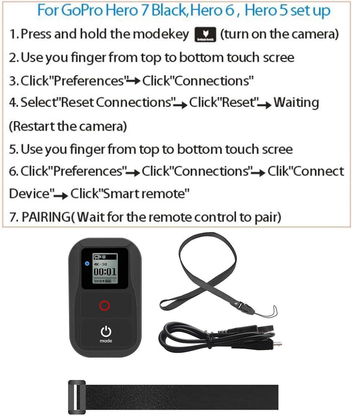 Suptig Fernbedienung WiFi Fernbedienung für GoPro Hero 8 Hero 7 Black Hero 6 Hero 5 Hero 4 Hero Sess