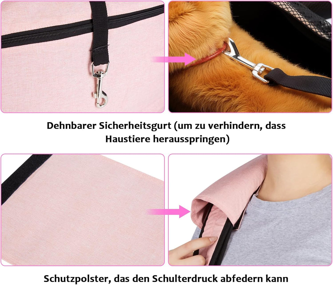 Ownpets Hundetragetasche Bis 11kg Mit Schulterpolster und Fronttasche, Sling, Tragetücher für Hunde,