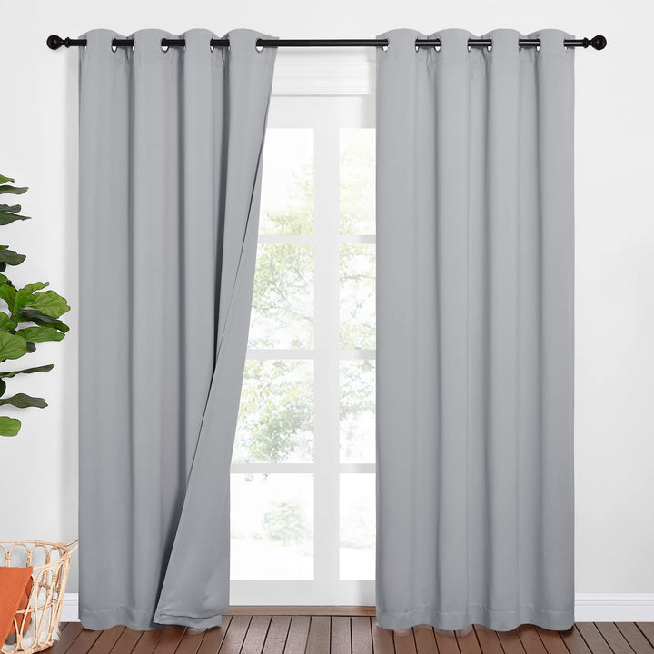 PONY DANCE Schallschutz Vorhang mit Abnehmbarem Filzfutter 2er Set H 213 x B 132 cm Dreilagige Verdu