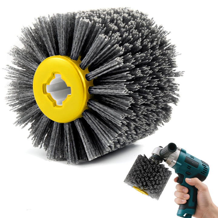 Schleifbürste, Nylonbürste für Winkelschleifer, 80/120 Körnung, 100mm Breite - 120mm Ø, Satinierbürs
