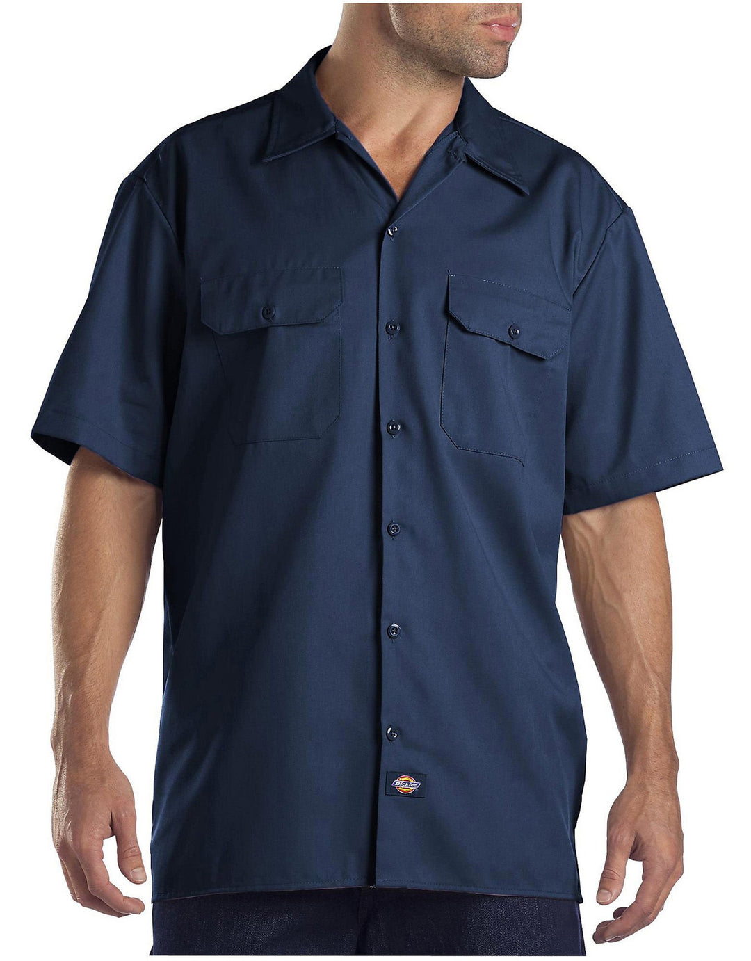 Dickies Men's Short-Sleeve Flex Twill Work Shirt Big 3XL Dunkles Marineblau, XL Dark Navy V1