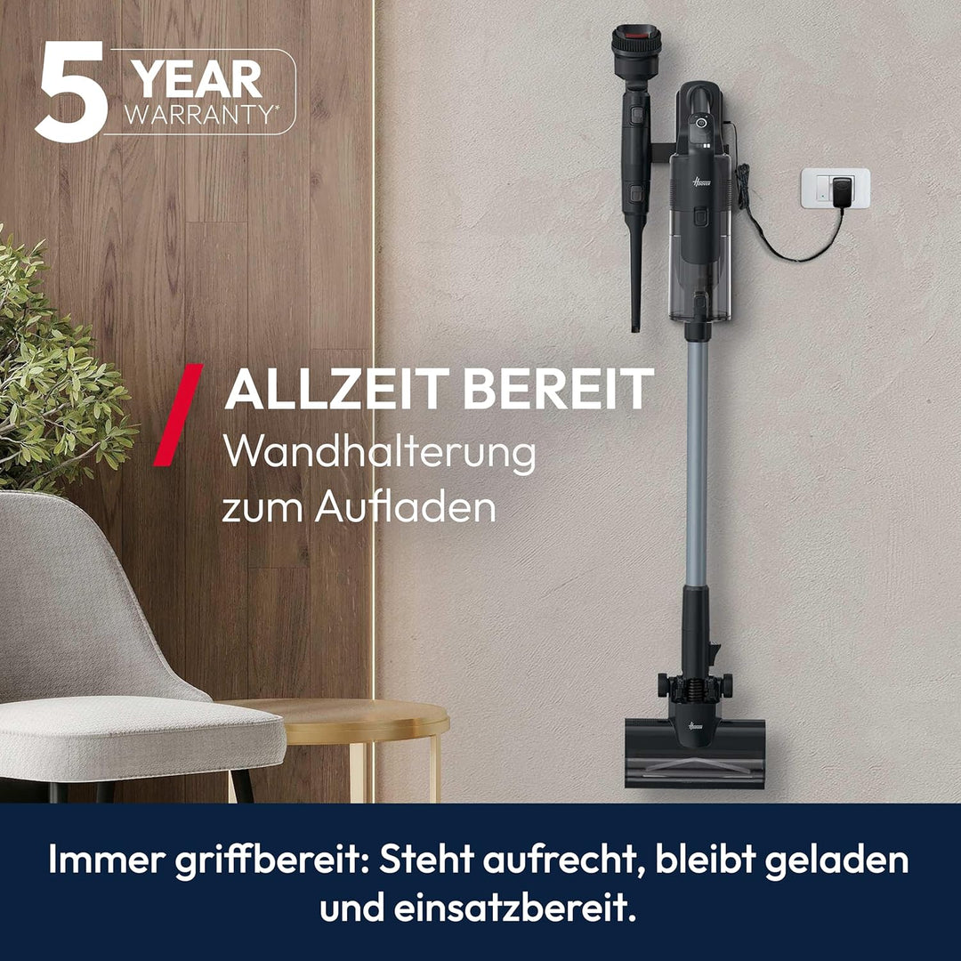 Hoover HF6 Akkustaubsauger mit Bodensensor, Dual Way Clean, bis zu 100Min Laufzeit, Anti-Twist Bürst