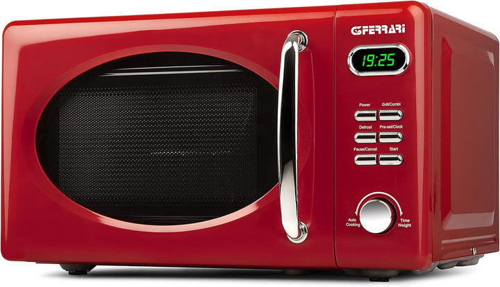 G3 Ferrari G10155 Sapormio Vintage Digitaler Retro-Mikrowellenofen, 1150W, 20 Liter, 8 Programme, 4