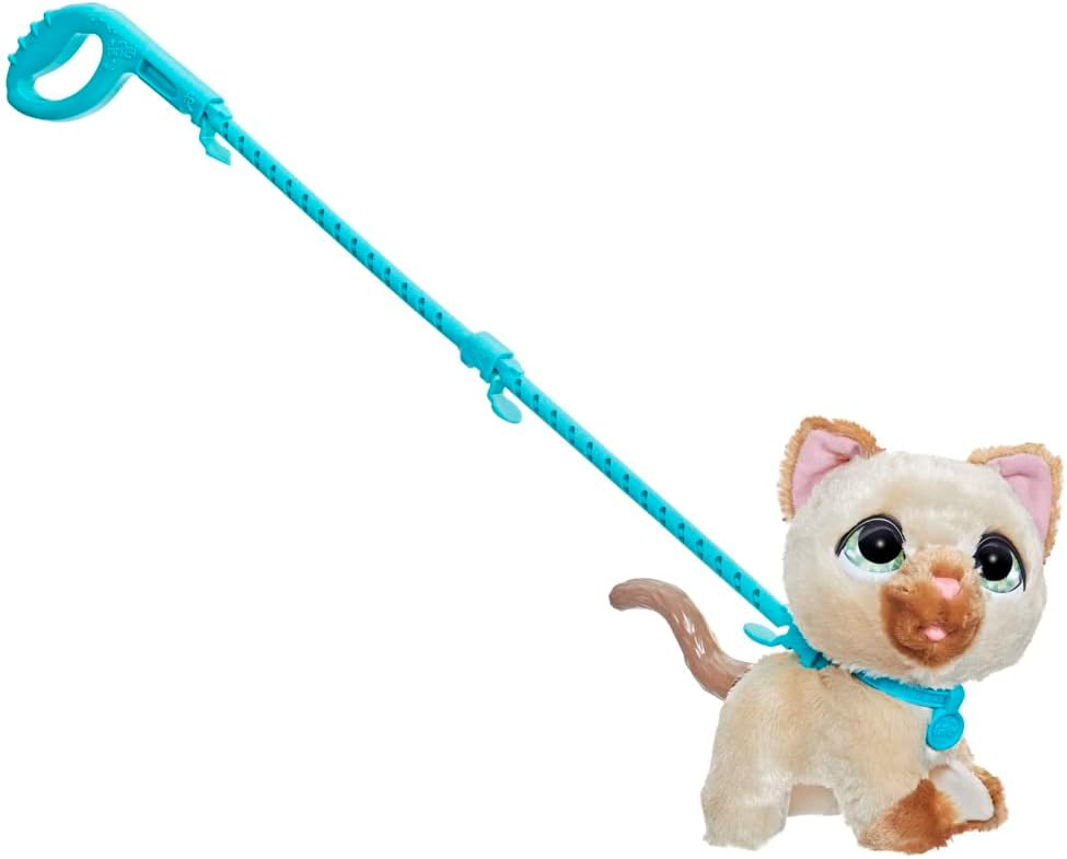 FurReal Walkalots Grosse Racker interaktive Spielzeugkatze zum Gassigehen, mit Geräuschen und Reakti