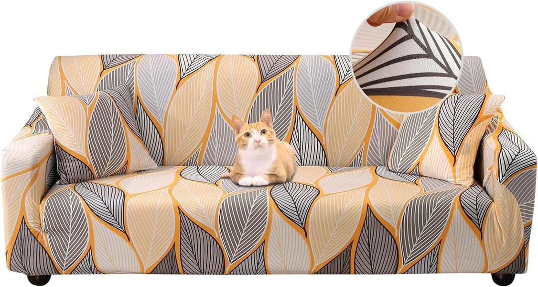 Jaotto Sofabezug 3 Sitzer Elastischer Stretch Spandex Sofa Überwürfe Sofahusse Antirutsch Waschbar S