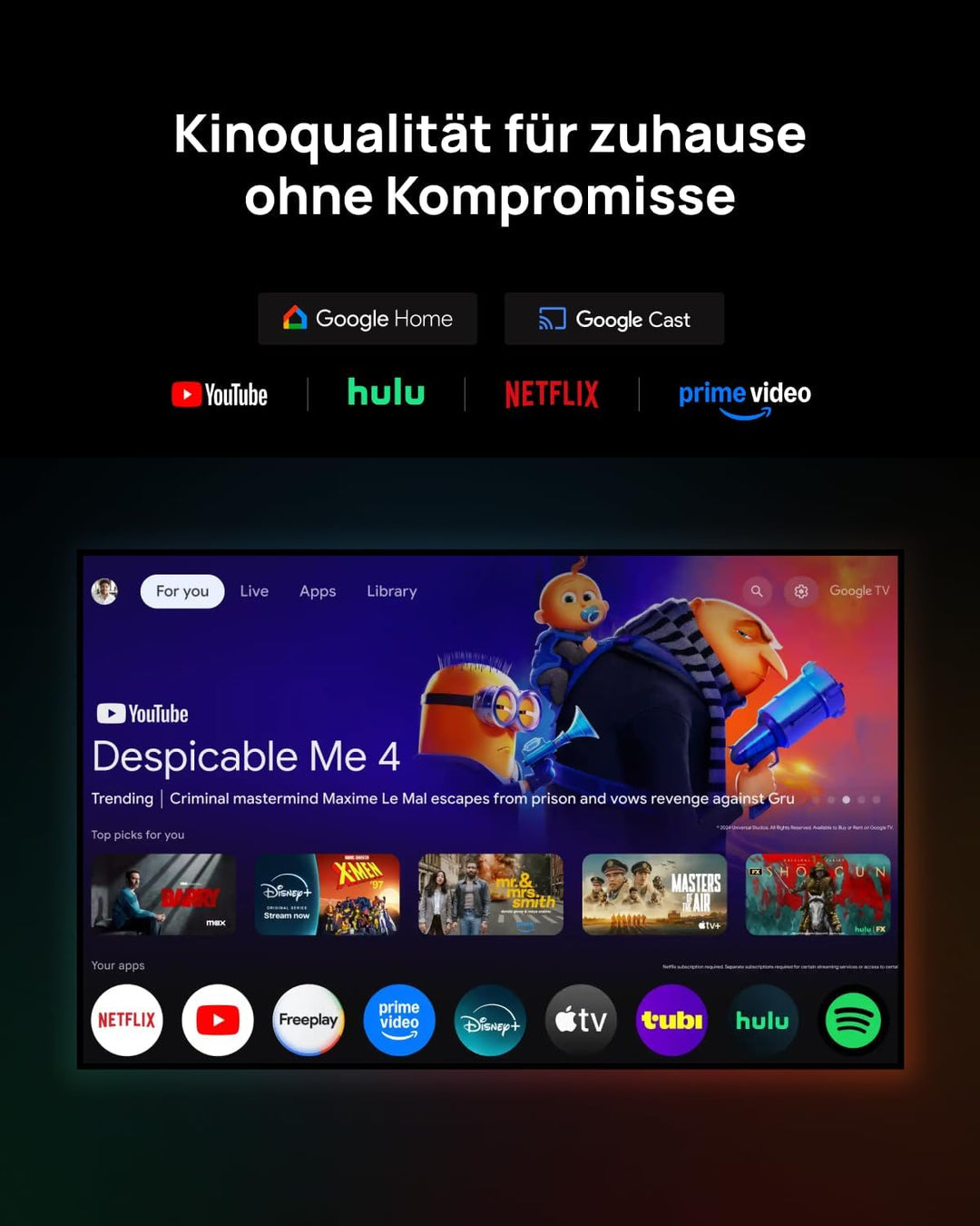 XGIMI Horizon 20 Pro 4K RGB Triple Laser Heimkino Beamer, 4100 ISO Lumen, Google TV mit lizenziertem