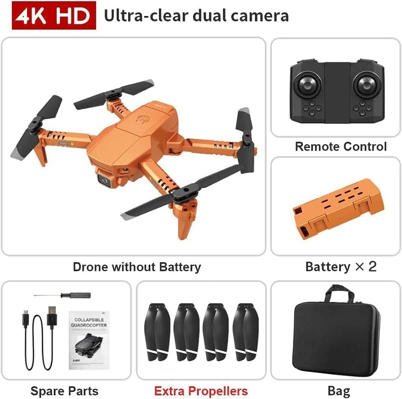 OBEST Drohne mit Kamera 4K, RC Quadrocopter mit FPV Live Übertragung, 2 Akku lange Flugzeit, Handy S