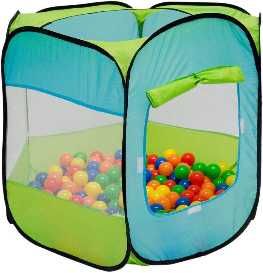 LittleTom Bällebad Kinderzelt für Drinnen & Draussen - 100x100x72 Bällebad Baby Spielecke Wohnzimmer