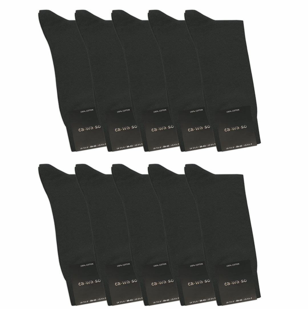 ca·wa·so Herren Socken aus 100% Baumwolle | Reine Baumwollsocken im 10er-Set | Freizeitsocken ohne N