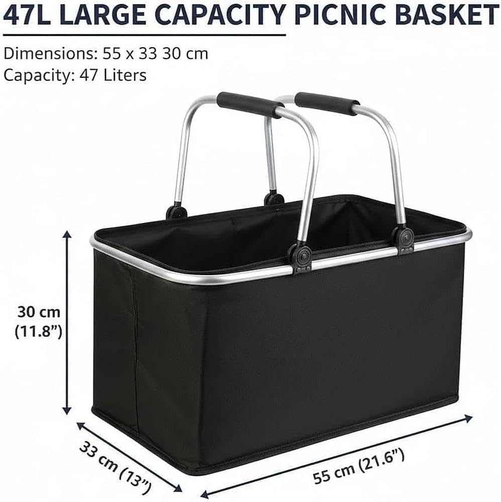 Einkaufskorb,Einkaufskorb Faltbar,Tragekorb,Thermo Als Picknickkorb,Kühlbox Tragbare Mit Gepolsterte