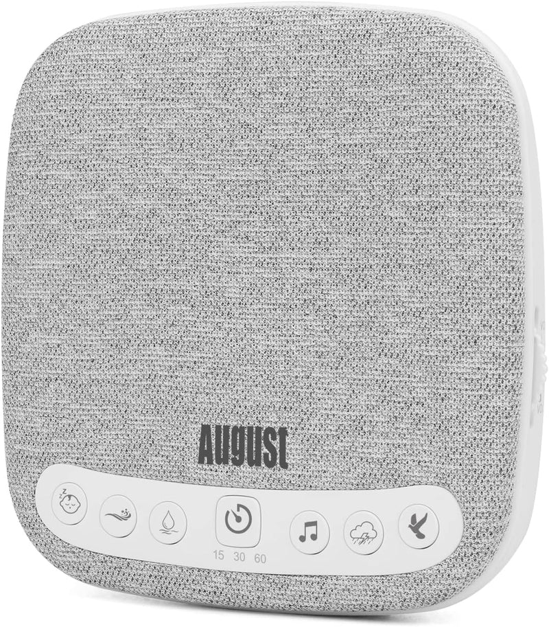 White Noise Machine Baby-August SE160-Einschlafhilfe mit 14 natürlichen beruhigenden Klängen Weisses