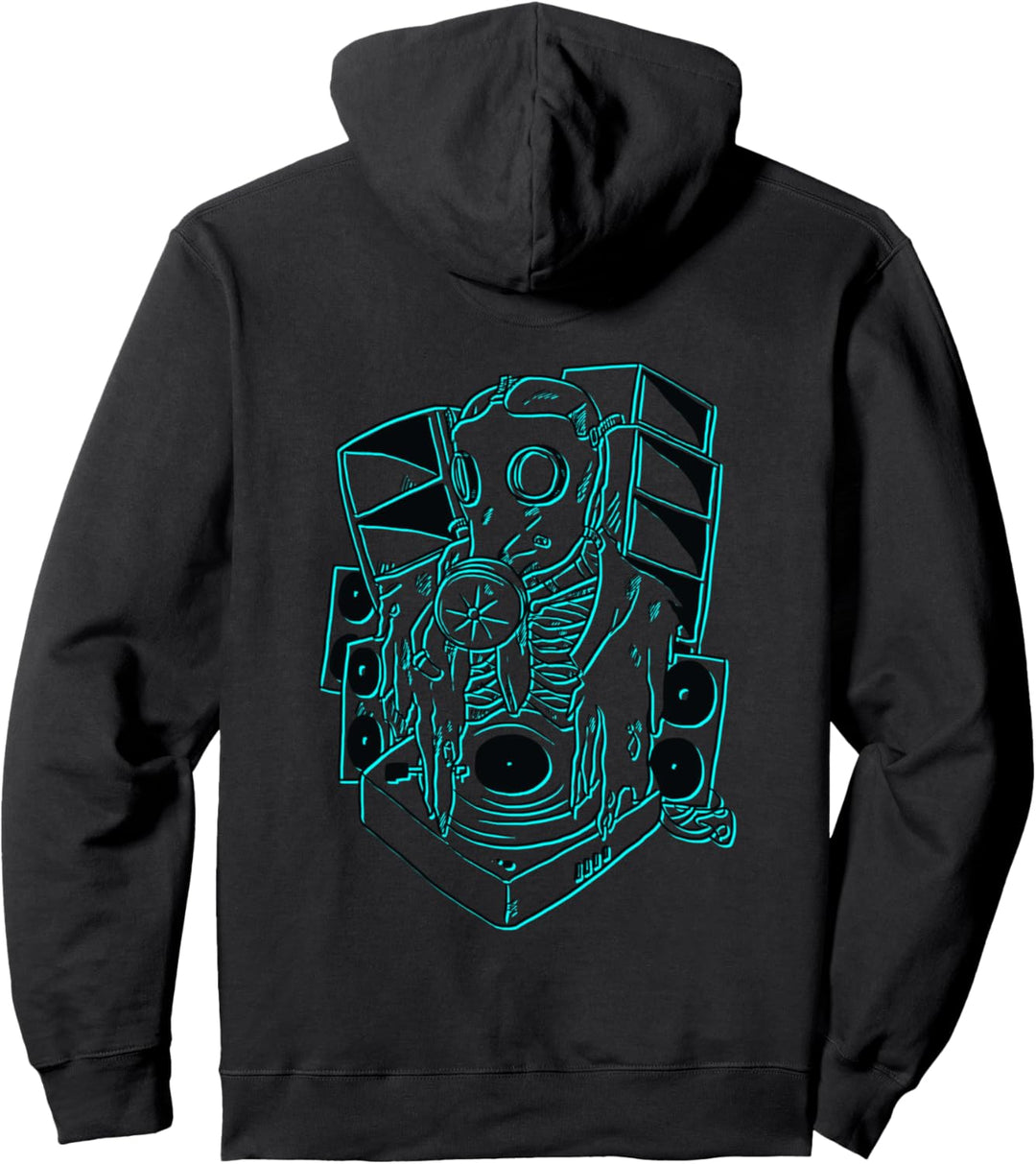 Techno Gas Mask Vinyl Tekno Skelett Lautsprecher Boxen Wand Pullover Hoodie