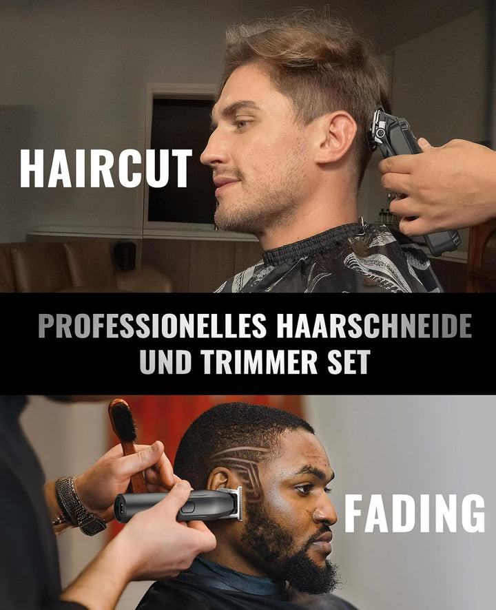 Haarschneidemaschine profi & T-Klinge Trimmer Set für Herren, Haarschneider Bartschneider Haartrimme