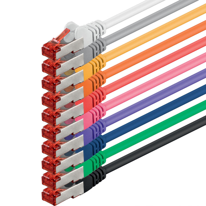 10x 3m - Cat 6 Netzwerk-Kabel Patch-Kabel Cat6 RJ45 SFTP - 10 Farben 3,0 Meter 10 Farben, 3,0 Meter