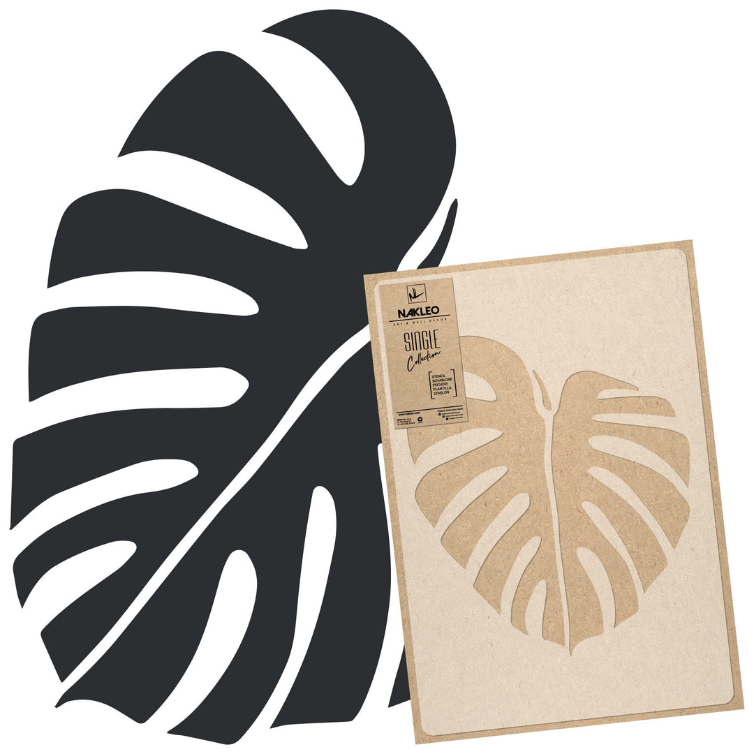 Wiederverwendbare Wandschablone aus Kunststoff // Tropisch - Monstera - Palmblatts // Muster Schablo
