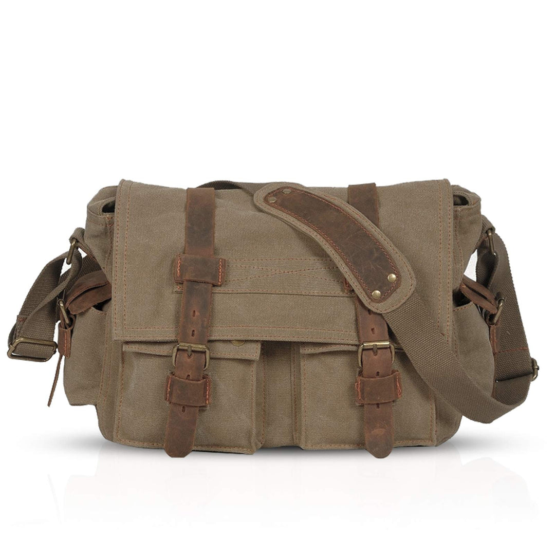 FANDARE Unisex Umhängetasche Schultertasche Segeltuch Laptoprucksäcke für 14 Zoll Laptop Kuriertasch