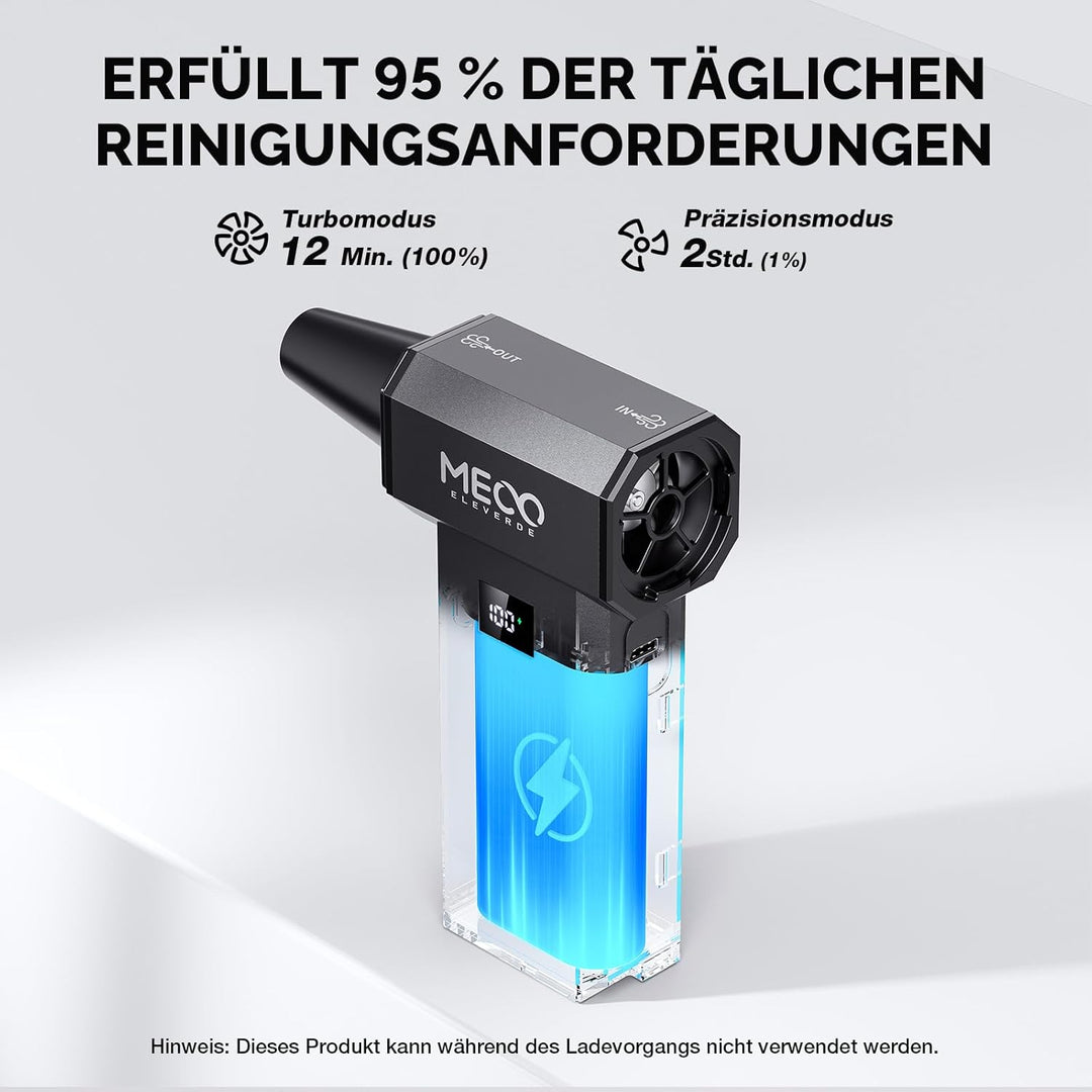 MECO ELEVERDE Elektrische Staubgebläse, 220.000 U/Min, 100-Gang mit LED-Display Akku Air Duster, Dru