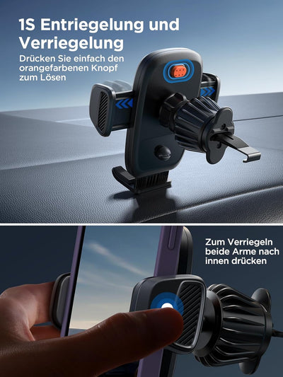 joyroom Handyhalterung Auto 𝐔𝐩𝐠𝐫𝐚𝐝𝐞𝐝 Magnetische Kabelclip Handy Halterung Saugnapf & Lüftung 360° D