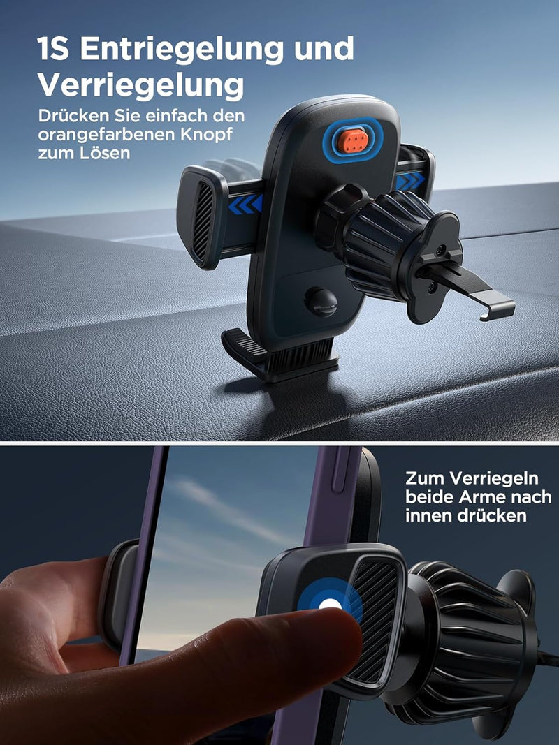 joyroom Handyhalterung Auto 𝐔𝐩𝐠𝐫𝐚𝐝𝐞𝐝 Magnetische Kabelclip Handy Halterung Saugnapf & Lüftung 360° D