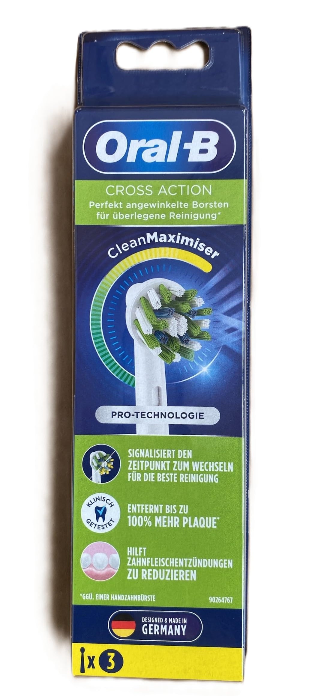 Braun Oral-B CrosAction 3er Aufsteckbürsten/Aufsätze CrossAction Weiss 1 stück (3er Pack) Single, We