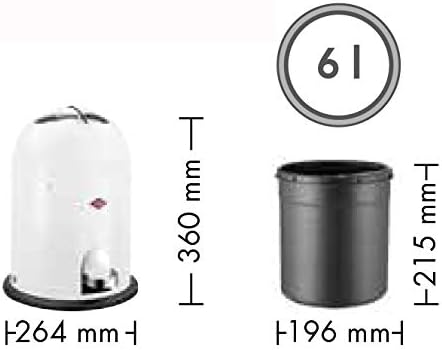 WESCO Mini Master Abfalleimer 6 L, Schwarz Matt, Schwarz Matt