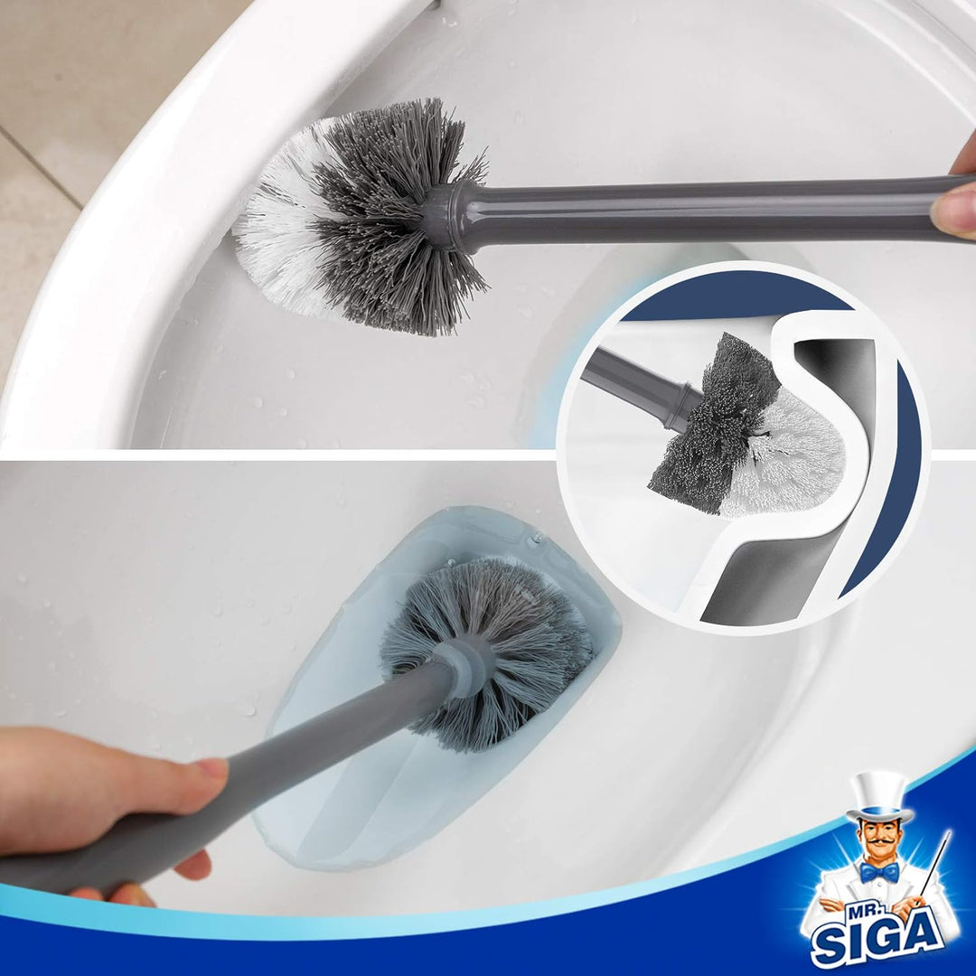 MR.SIGA Toilettenbürste WC Bürste und Halter mit schnell trocken Behälter und festem Griff, Premium