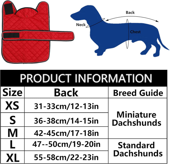 Geyecete - Warmer wintermantel für dackel Hunde,Hunde winterjacken mit plüschfutter,Outdoor jacken m