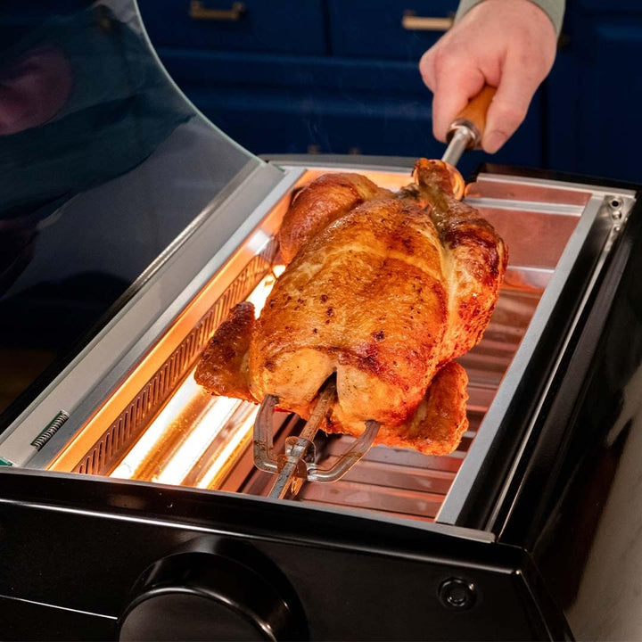 Livington Rotisserie Chef - Rot - Indoorgrill, Drehgrill und Tischgrill - Drehspiess für Hähnchen -
