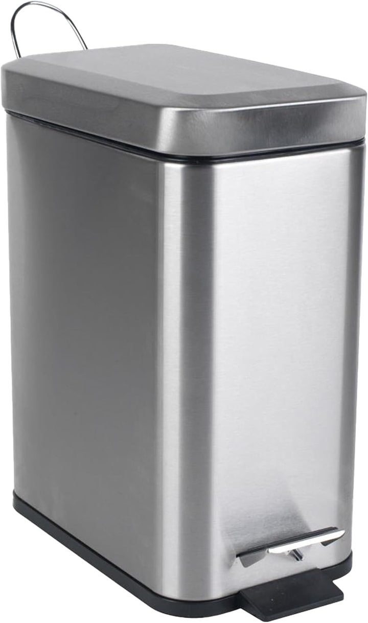 Beldray LA041173SS Treteimer für Badezimmer – Abfalleimer mit rechteckigem Soft-Close-Deckel, Küchen