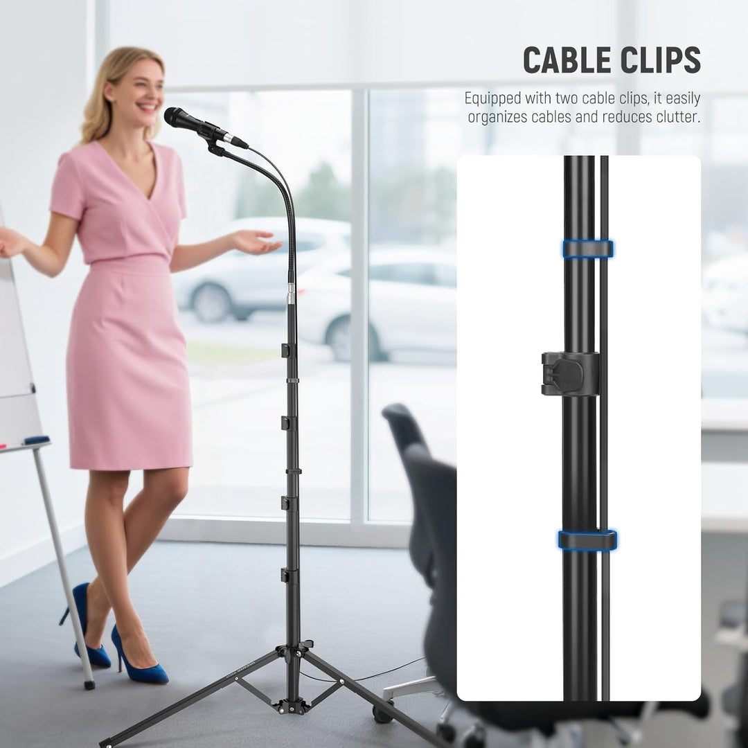 NEEWER Mikrofonständer mit flexiblem Arm, Boom Arm Microphone Stand Boden Stativ Halterung mit Mic C