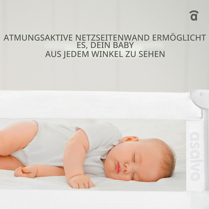 ASALVO 151505.0 Bettgitter 150 x 43,5 cm, Weiss Weiss, Weiss