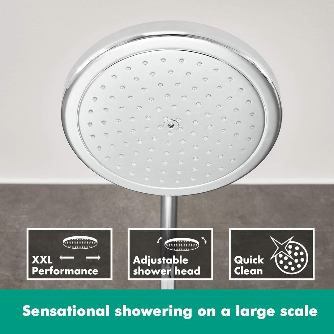 hansgrohe wassersparendes Duschsystem Croma 220 (Regendusche mit 4 Strahlarten, Duschkopf, Duschstan