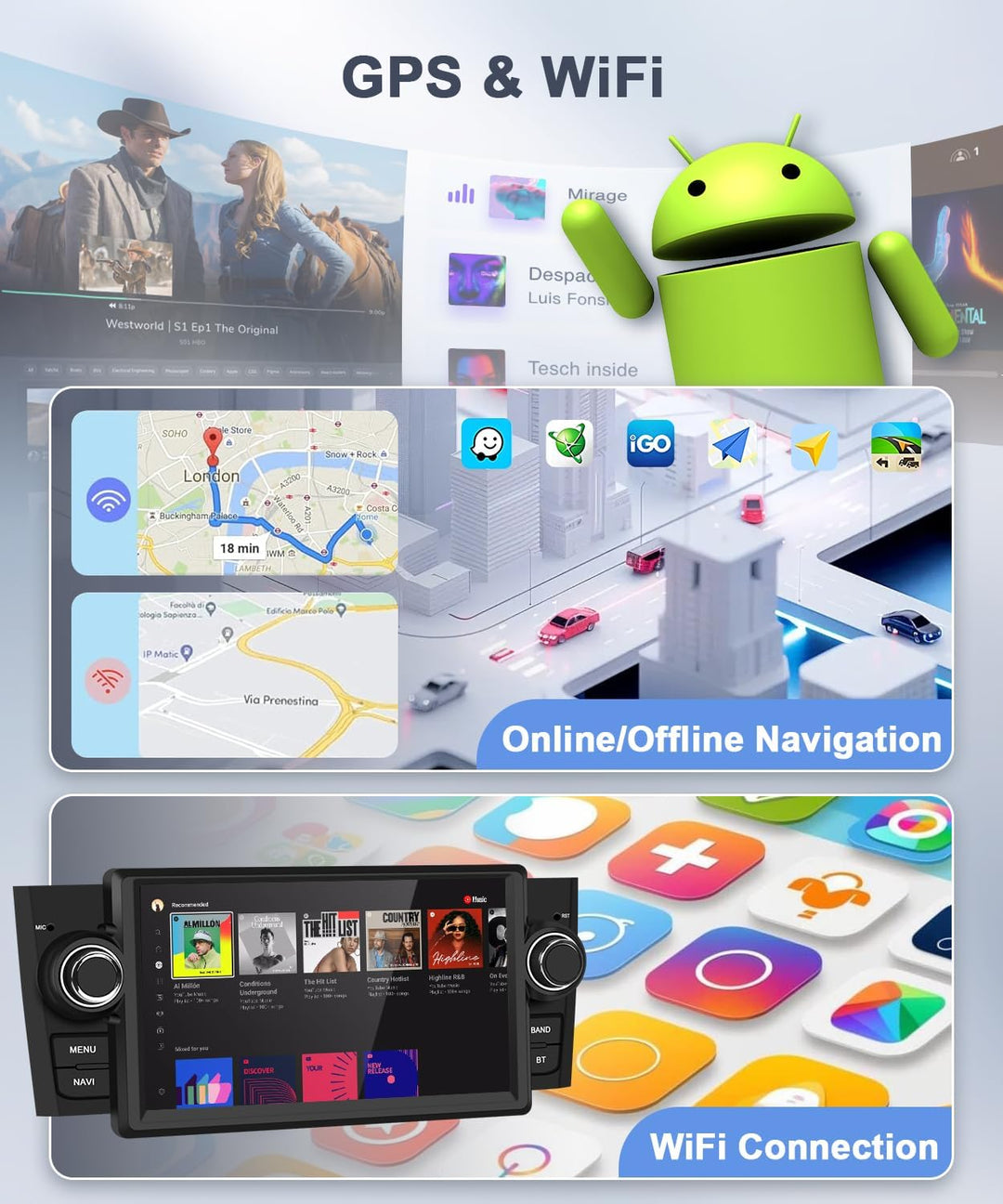 4GB+64GB Autoradio für FIAT Grande Punto 05-09 /Linea 07-11 mit Wireless Carplay Android Auto, Car S