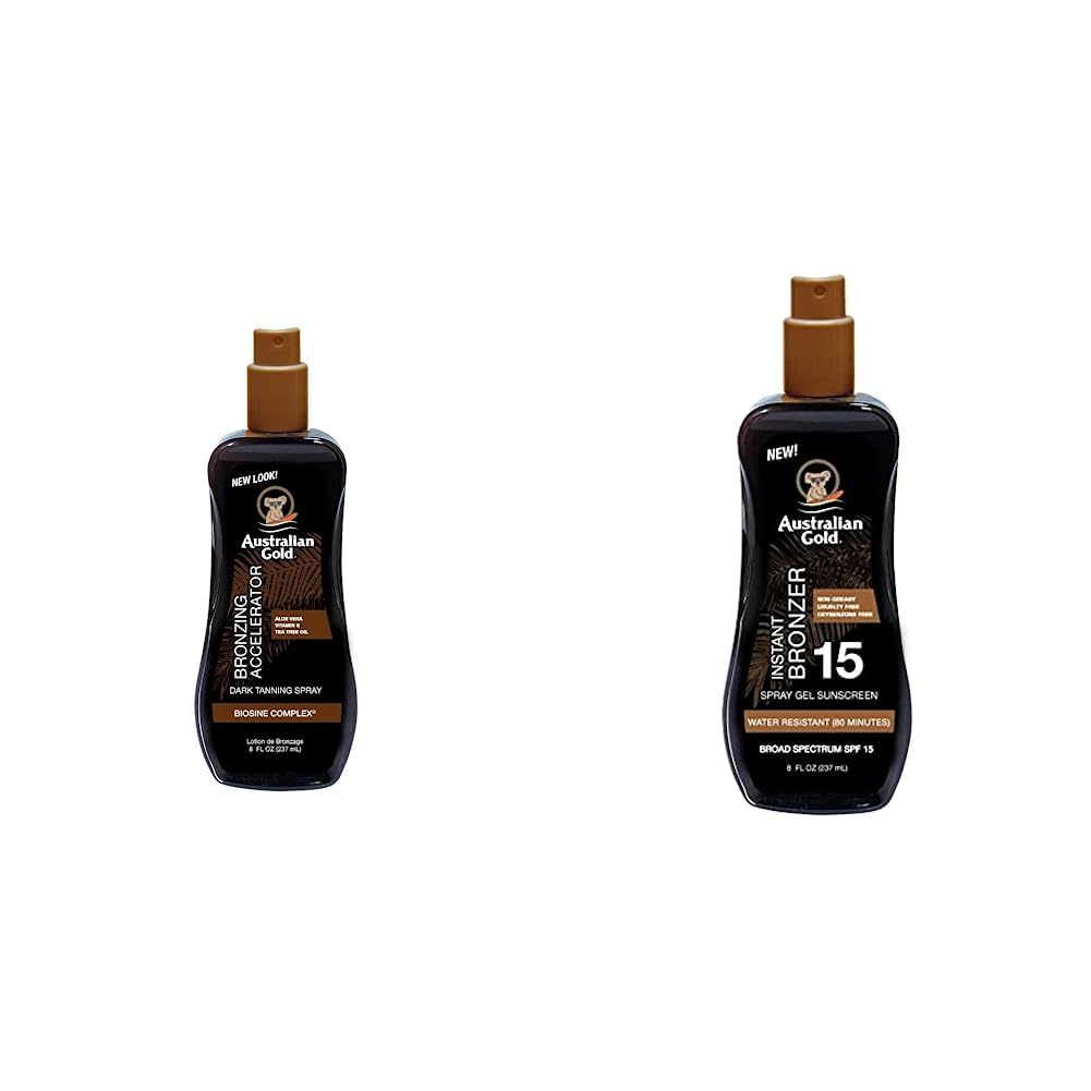 Australian Gold -Dunkelbräunungsbeschleuniger-Sprühgel, 237 ml (1er Pack) & Sonnenschutz Spray with