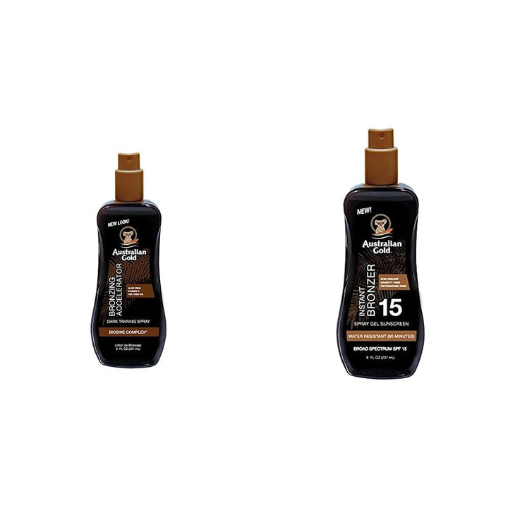 Australian Gold -Dunkelbräunungsbeschleuniger-Sprühgel, 237 ml (1er Pack) & Sonnenschutz Spray with