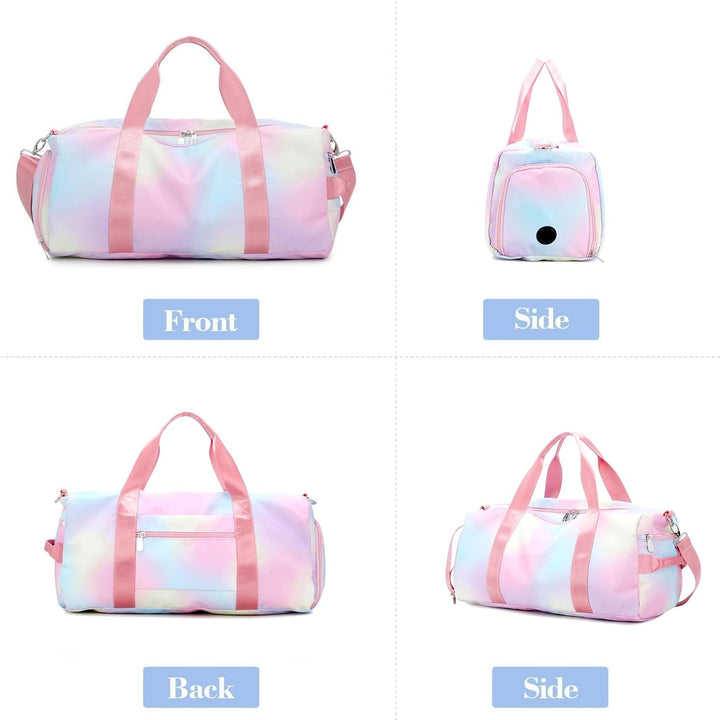 Kindersporttasche Reisetasche mit Schuhfach & Nassfach Schwimmtasche, Kinder Mädchen Reisetasche für