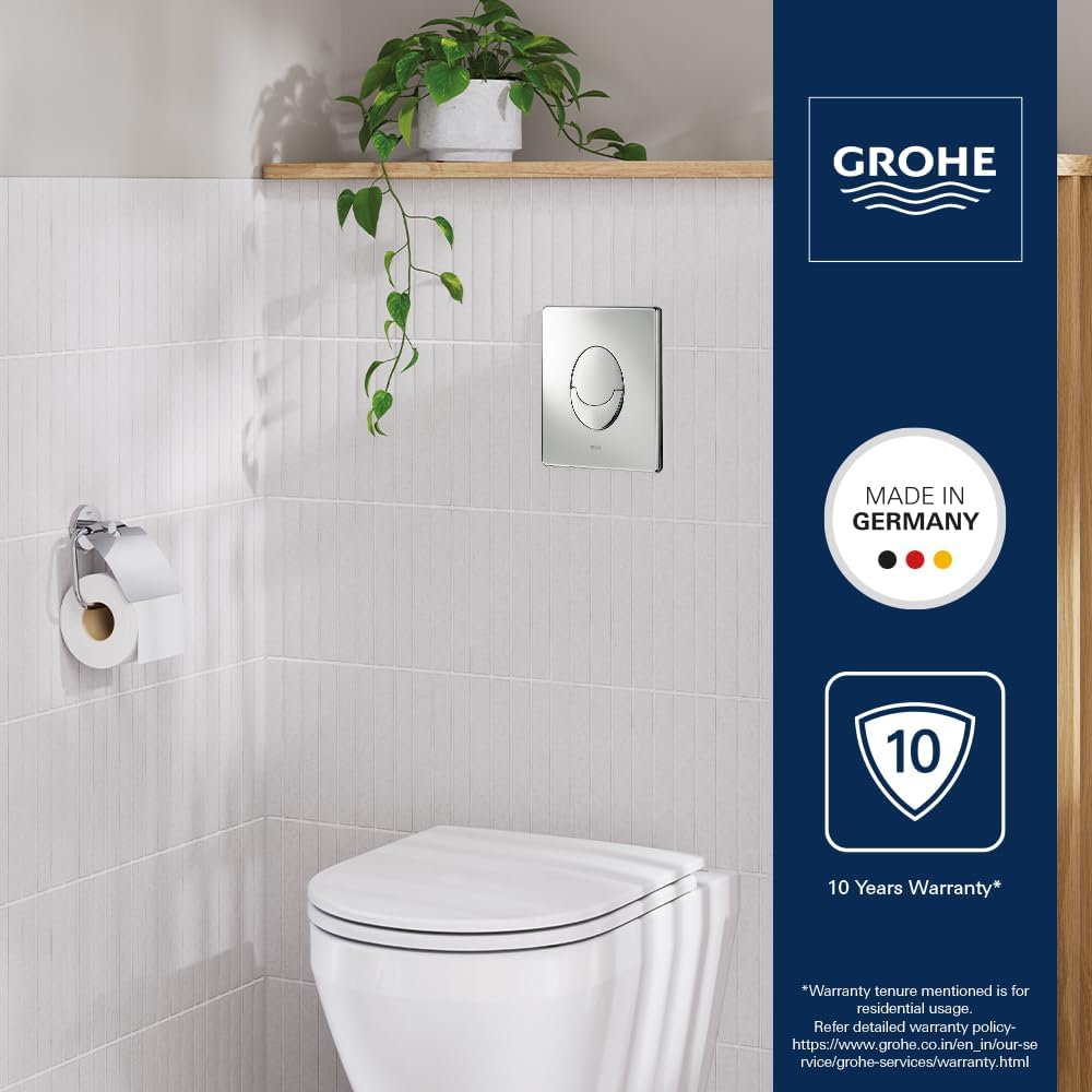 GROHE 38505000 | Skate Air WC Wall Plate Senkrechte Montage Einzelbett Chrom, Senkrechte Montage Ein