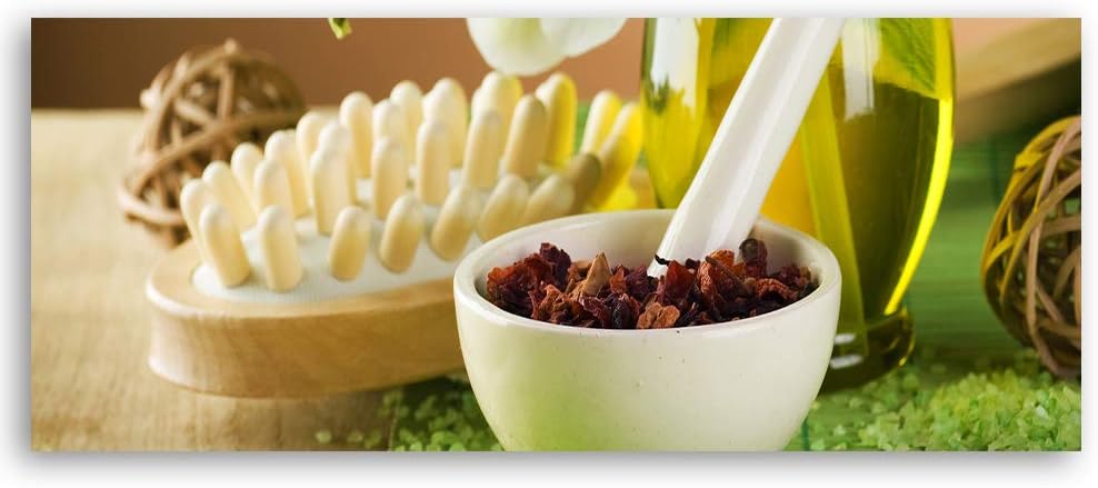 Feeby Bild auf Leinwand Spa Kunstdruck modern für Wohnzimmer Grün 120x40 cm Leinwandbild 120x40 cm G