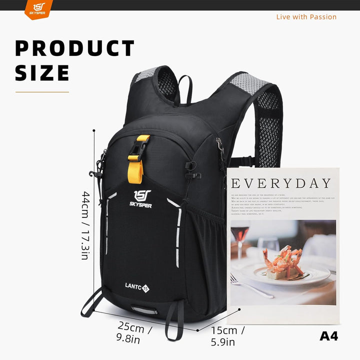 SKYSPER Wanderrucksack 15L Rucksack Herren Klein Tagesrucksack Leichter Trekkingrucksack für Wandern