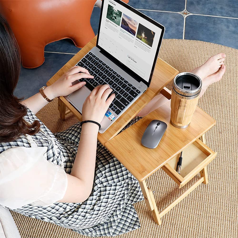Faltbare Laptoptisch 65x35x30cm Tablet Tisch Betttisch Betttablett Notebook Laptoptisch für Couch, N