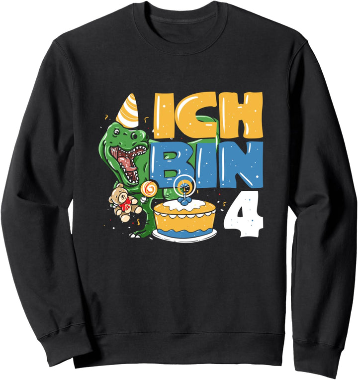 4. Geburtstag Alt Kindergeburtstag - T-Rex Ich Bin 4 Sweatshirt