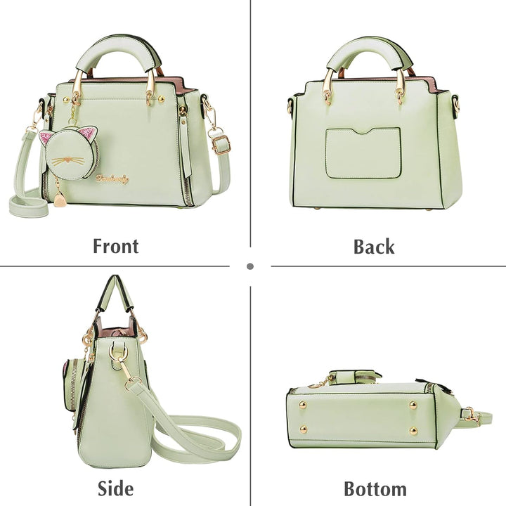 PORRASSO Damen Handtasche Süsse Umhängetasche Henkeltaschen Frauen Wasserdicht PU Leder Schultertasc